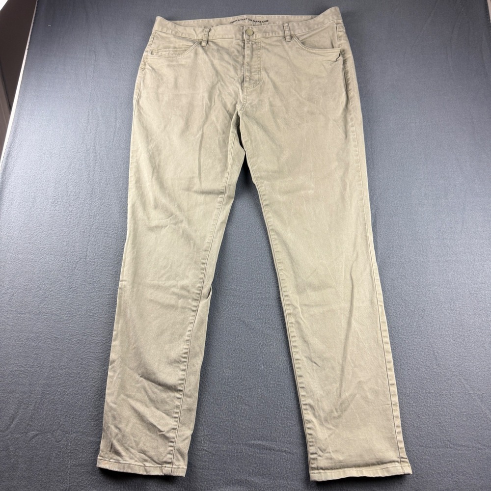Rhone Everyday Twill Pants Men's 38x32 Beige 5 Pocket Chino Stretch Flat Jeans